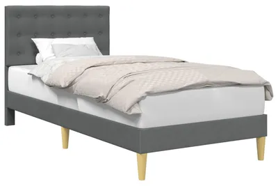 Produktbild von vidaXL Bettrahmen mit Kopfteil Dunkelgrau 80 x 200 cm Stoff