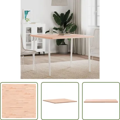 Productafbeelding van De Living Store tafelblad, 90x90x2,5 cm, vierkant, massief beuken hout