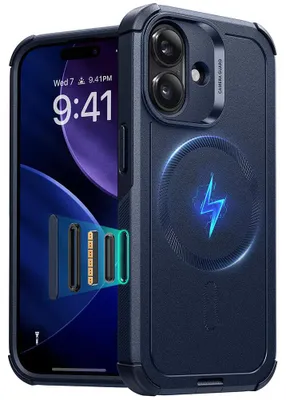 Produktbild von ESR - Cyber HaloLock Schutzhülle für iPhone 17 - blau