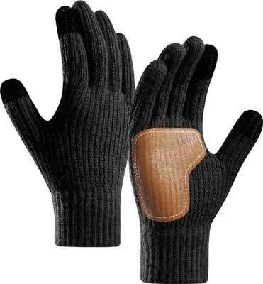 Produktbild von Winter-Touchscreen-Handschuhe für Damen und Herren, warme Strickhandschuhe mit rutschfester Handfläche, verdickte Thermohandschuhe für Outdoor-Aktivitäten wie Radfahren und tägliche Ausflüge