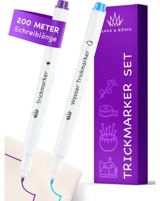 Productafbeelding van Kleermakerskrijt - Trickmarkerset - 200 m schrijflengte - Zelfdovend en wateroplosbaar - Stofmarker