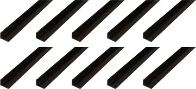 Zdjęcie produktu dla Alberts 10 x profil kątowy, PVC, czarny, 20 x 10 x 1 mm, długość 2 m