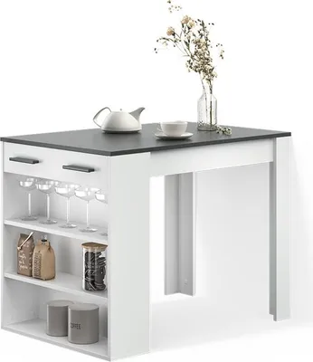 Image de Table de salle à manger Livinity Regusa Anthracite/blanc 67x100cm, Model 55825