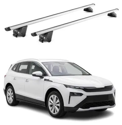 Image de Barres de toit transversales pour Skoda Elroq 2024-2026 Aluminium Gris ABE, Image générée par une IA