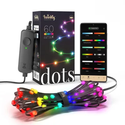 Immagine prodotto di Twinkly Dots Luci LED intelligenti 60 RGB (Multicolore), alimentazione USB, 3m, Nero Twinkly | Dots Luci LED intelligenti 60 RGB (Multicolore), alimentazione USB, 3m, Nero | RGB - 16M+ colori