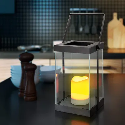Produktbild von Designer Laterne Garda, Metall, Timer, inkl. Batterien