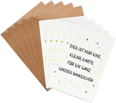 Produktbild von Klappkarten Dankeskarten Set, 5 Stück mit Umschlägen, für besondere Anlässe