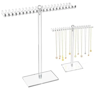 Produktbild von Halskettenhalter, Schmuckständer, Halskettenpräsentierer – Acryl – Transparent – 40 Haken