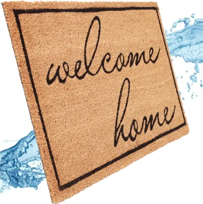 Produktbild von Betz Kokosmatte aus 100% Kokos -Fußmatte - Fußabstreifer –Schmutzfangmatte Größe 45 cm x 75 cm x 1,5 cm Muster Welcome Home