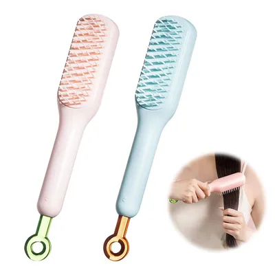 Produktbild von 2 Stück Haarbürste, Detangler Bürste,für Alle Haartypen,Keine Beschädigung der Kopfhaut Einziehbare Antistatische Haarbürste, Kompakt und Langlebig