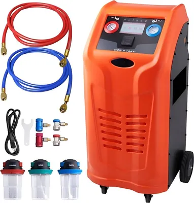 Produktbild von Kältemittelrückgewinnungsgerät – Volautomatisches Kältemittel-Rückgewinnungs- und Füllsystem – Vacuümpumpe & Kompressor – 1000W – 220–240V – 0,7 lbs/min