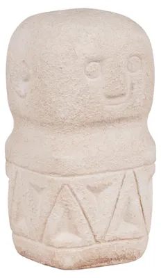 Obrázok produktu pre Dekoratívna soška z béžového betónu s kmeňovým motívom, 5,5 x 10 cm