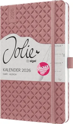 Produktbild von Wochenkalender Jolie ca. A5 Hardcover dusty red 2026.
