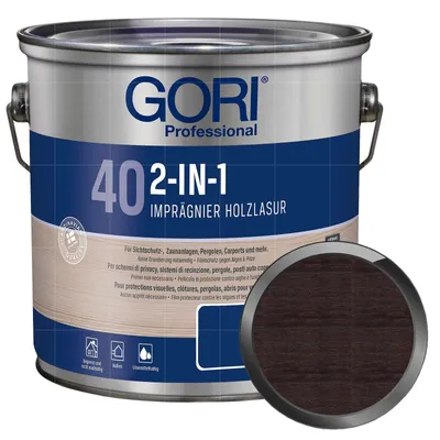 Produktbild von GORI 40 2in1 Holzlasur 5 Liter PALISANDER Imprägnierlasur Dünnschichtlasur Wetterschutzlasur