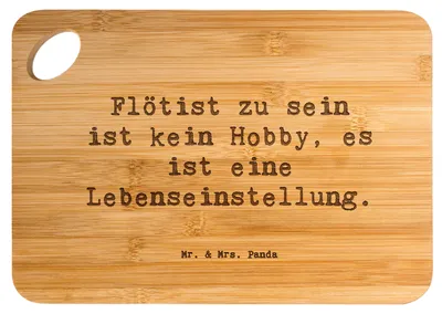 Produktbild von Mr. & Mrs. Panda Schneidebrett Spruch Flöte Lebensgefühl - Transparent - Geschenk, Folk, Musik, Lernen, Melodie, Instrument, holzschneidebrett, Brett, Windinstrument