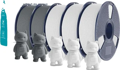 Zdjęcie produktu dla filament 3D, średnica 1,75 mm, przyjazny dla środowiska materiał PLA, 2grey 3white, 2grey 3white