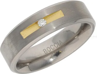 Produktbild von Boccia Ring 0101-0856 Titan, Gold plattiert, mit Brillant, Größe 56