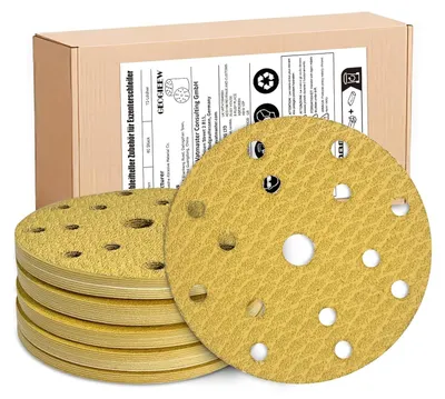 Produktbild von Schleifpapier 150 mm, 50 Stücke, 5 Körnungen, für Holzbearbeitung