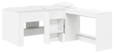 Produktbild von Hochbett mit Schreibtisch für Kinder Weiß 80 x 160 cm