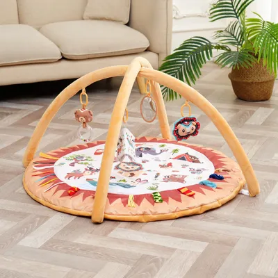 Produktbild von Montessori-Spielmatte mit Spielbogen für Babys im Alter von 0 bis 12 Monaten