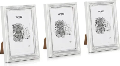 Image de Casa Chic Cadre Photo, Cadre Photo en Bois de 21x16 cm, Cadres Photo, Porte Photo Mural, Cadre Decoration Murale Pele Mele, Affichage Vertical/Horizontal, avec Protection Verre et Passe Partout Inclus