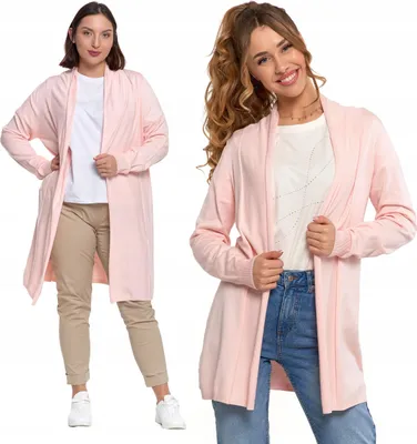 Produktbild von Elegante Damen Strickjacke Langer Pullover Krempe Klassisch MORAJ 2XL/3XL