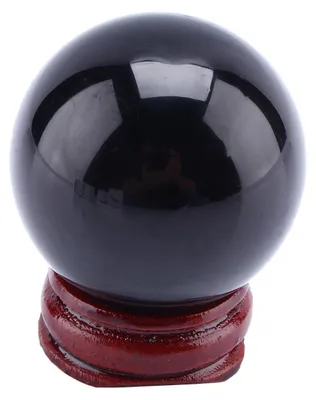 Obsidiankugel 40 mm – schwarzer Quarzglas – Deko Kristall
