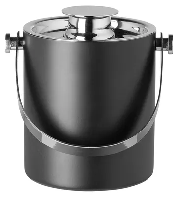 Produktbild von FINK Eiswürfeleimer NATHAN - Eiskübel aus Edelstahl pulverbeschichtet, schwarz, silberfarben, H 13,5 cm, Barzubehör
