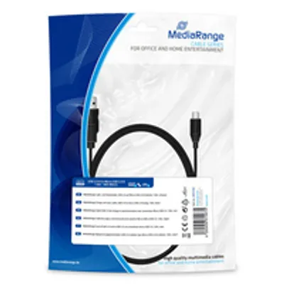 Obrázek produktu pro MediaRange MRCS184, 1,8 m, USB A, Micro-USB B, USB 2.0, Černá
