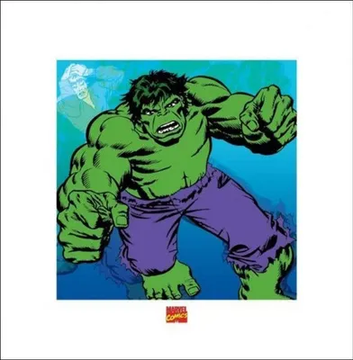 Produktbild von Kunstdruck Hulk Marvel Comics 40x40cm