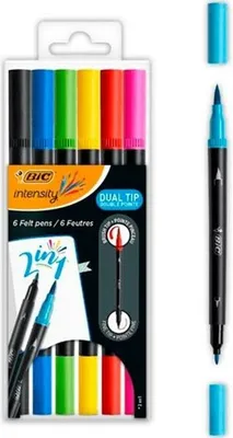 Immagine prodotto di BIC Intensity Dual Tip marcatore Nero, Blu, Verde, Viola, Rosso, Giallo 6 pz