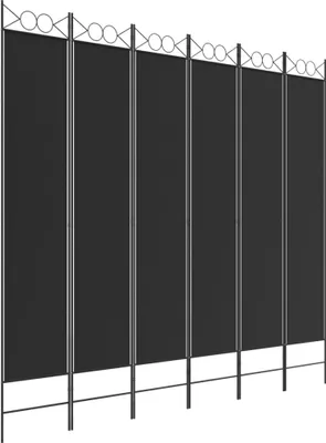 Zdjęcie produktu dla Parawan 6-Panelowy, Czarny, 240X220 Cm, Tkanina Lumarko!