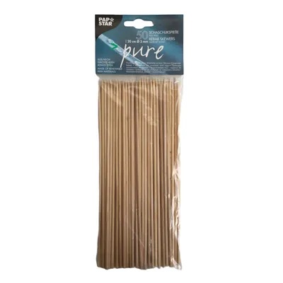 Produktbild von Papstar Pure Schaschlikspieße aus Holz 20cm x 3mm (50 Stck. Packung)