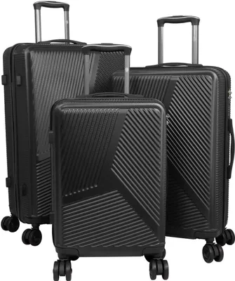 Produktbild von Kofferset Trolleyset 3 teilig Alcudia Hartschale Reisekoffer ABS schwarz