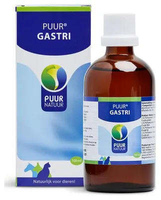Productafbeelding van PUUR Gastri druppels 100 ml voor maag en darmfunctie bij hond, kat en paard