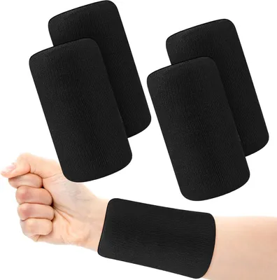 Imagen del producto de Bandas para la frente y muñecas, elásticas, paquete de 4 unidades, transpirables, ideales para deportes