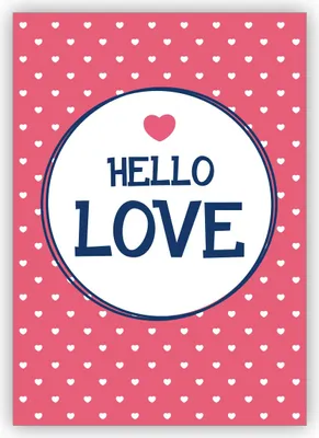 Produktbild von Romantische Liebeskarte, Valentinskarte mit vielen Herzen: Hello Love