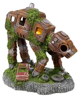 Aquarium-Deko SCHROBOT mit LED, 17,8x12x18,5 cm, Polyharz