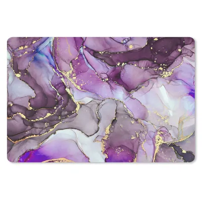 Produktbild von MuchoWow® Schreibtischunterlage Marmor - Rosa - Lila - Gold 60x40 cm - XXL Mauspad - Großes Mauspad