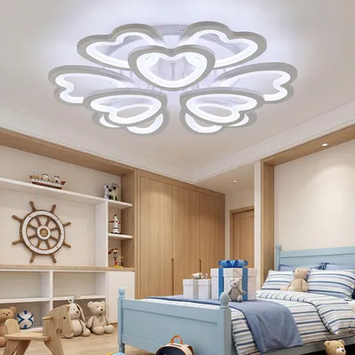 Produktbild von 90W Herzform LED Deckenleuchte mit RGB Farbwechsel Lamp, Dimmbar mit Fernbedienung, Modern Deckenlampe für Schlafzimmer Kinderzimmer Wohnzimmer