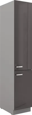 Produktbild von Küchen Hochschrank 40cm Hochglanz Grau Küchenzeile Küchenblock Küche Grey Bianca