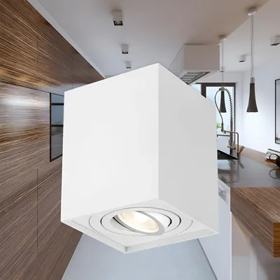 Immagine prodotto di Braytron Faretto da soffitto a vista GU10 bianco, squadrato, 80x100 mm