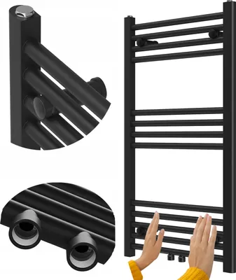 Immagine prodotto di Radiatore per bagno Granitan | Raven - 90x50 cm - Nero - Design moderno - Calore efficiente