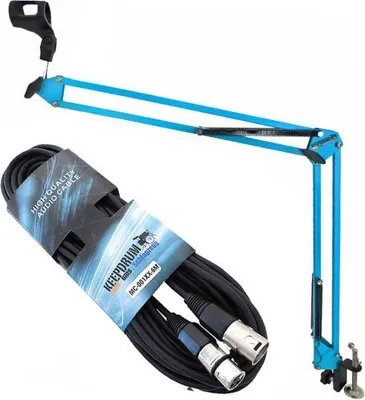 Produktbild von keepdrum NB35 BL Blau Gelenkarm Mikrofonstativ mit Mikrofonkabel