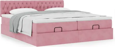 Produktbild von vidaXL Ottoman-Bett mit Matratzen Rosa 200x200 cm Samt