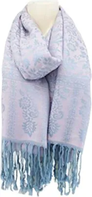 lila Fransenschal mit Paisleymuster