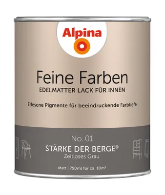 Produktbild von Alpina Feine Farben Lack No. 01 Stärke der Berge - grau 750 ml