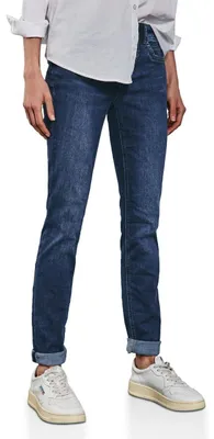 Produktbild von Street One Damen A378402 Jeans im Casual Fit, Dark Blue Wash, 30W / 30L