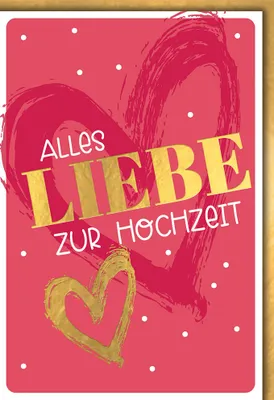 Produktbild von Hochzeit - Karte mit Umschlag - Große Letter in Gold