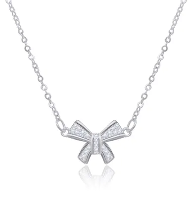 Produktbild von Gilieyer Glänzend Schleife Halskette Anhänger, Kette Damen Gold Silber Schleifen